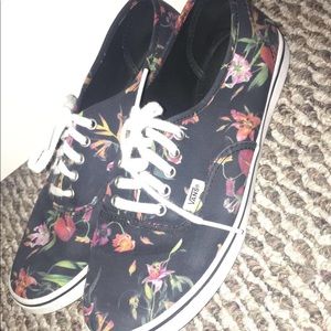 Floral black vans